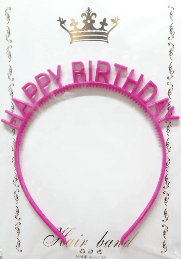 Обруч для волосся "Happy birthday" фіолетовий №15824(20)