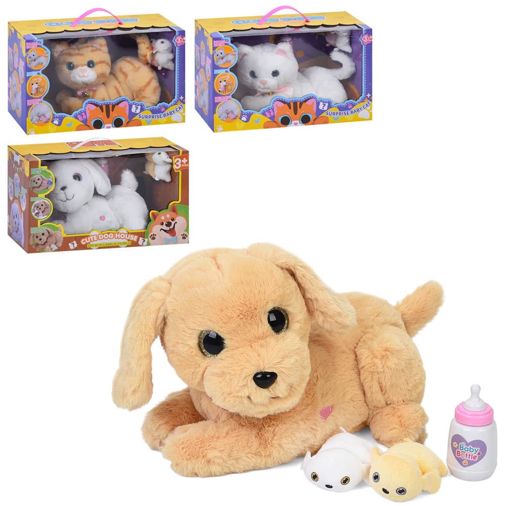 Игрушка Собака/Кот 25х17х20см,на бат.,сенс.,звук,малыши,бутыл.,2 цветн.,в кор.№933-81-140Е