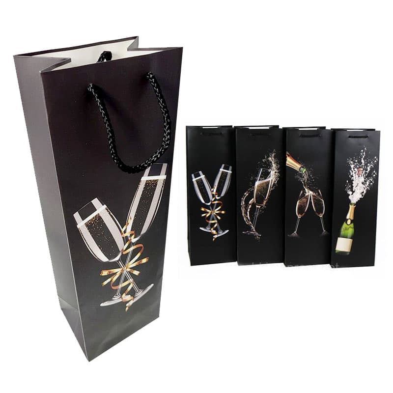 Пакет подарунковий папер. 12х9х36см,під пляшку,62-38 №461696/Leader/(12)