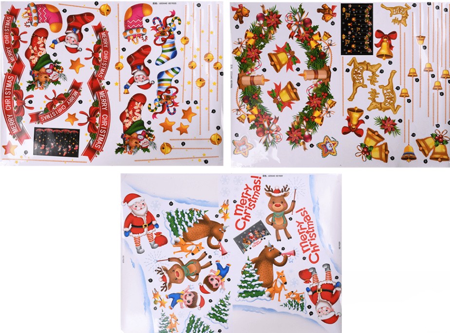 Наклейка новорічна для вікон "Merry Christmas" 60х45см №R33943(12)
