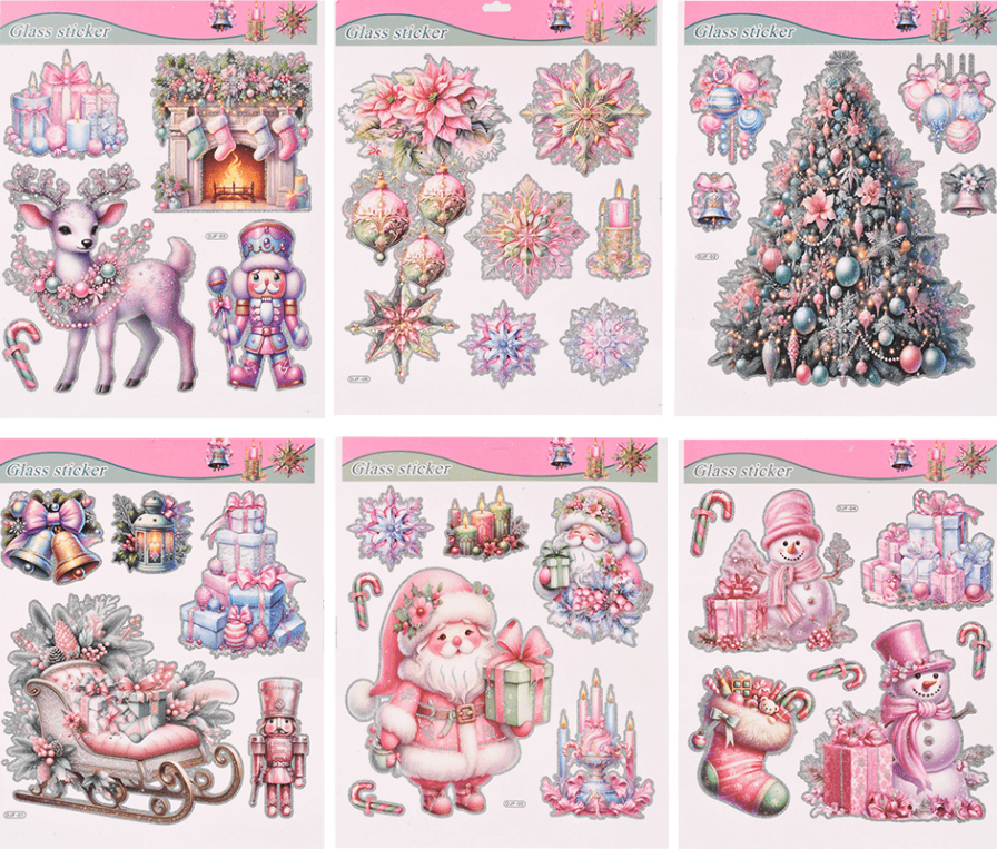 Наклейка новорічна для вікон "Merry Christmas" 31х38см №R34001(12)