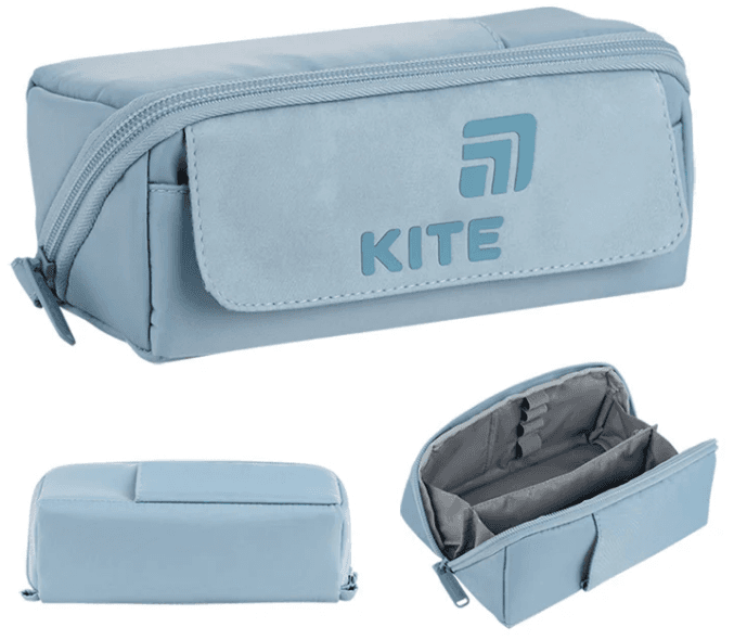 Пенал "Kite" 1від.,м'який сіро-блакитний №K26-2702-2