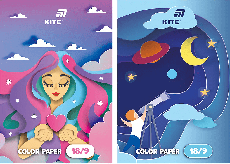 Папір кольор. А4 10арк./5кольор. Kite №K26-1250/Kite/(50)
