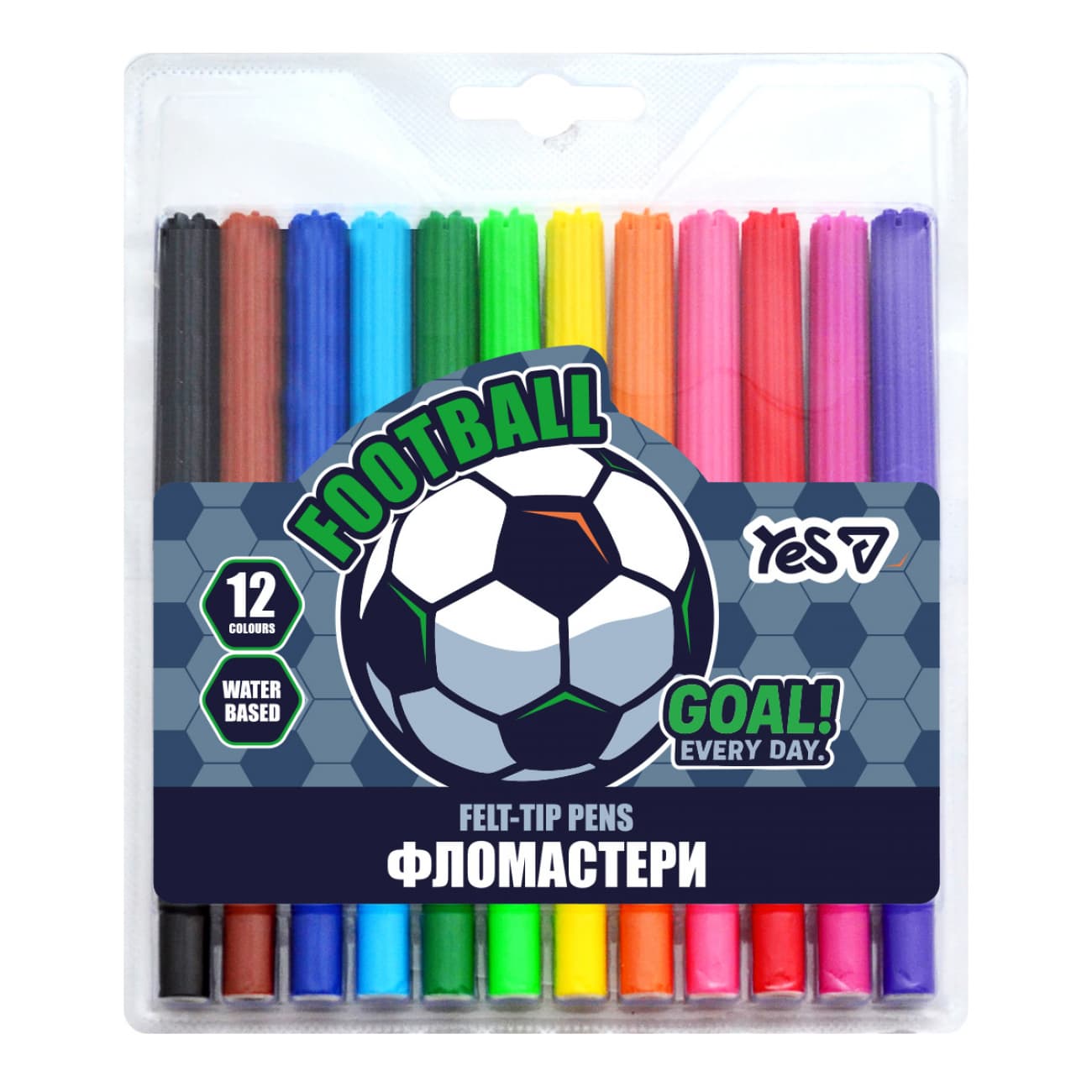 Фломастери "Yes" 12кольор. "Football" №650600