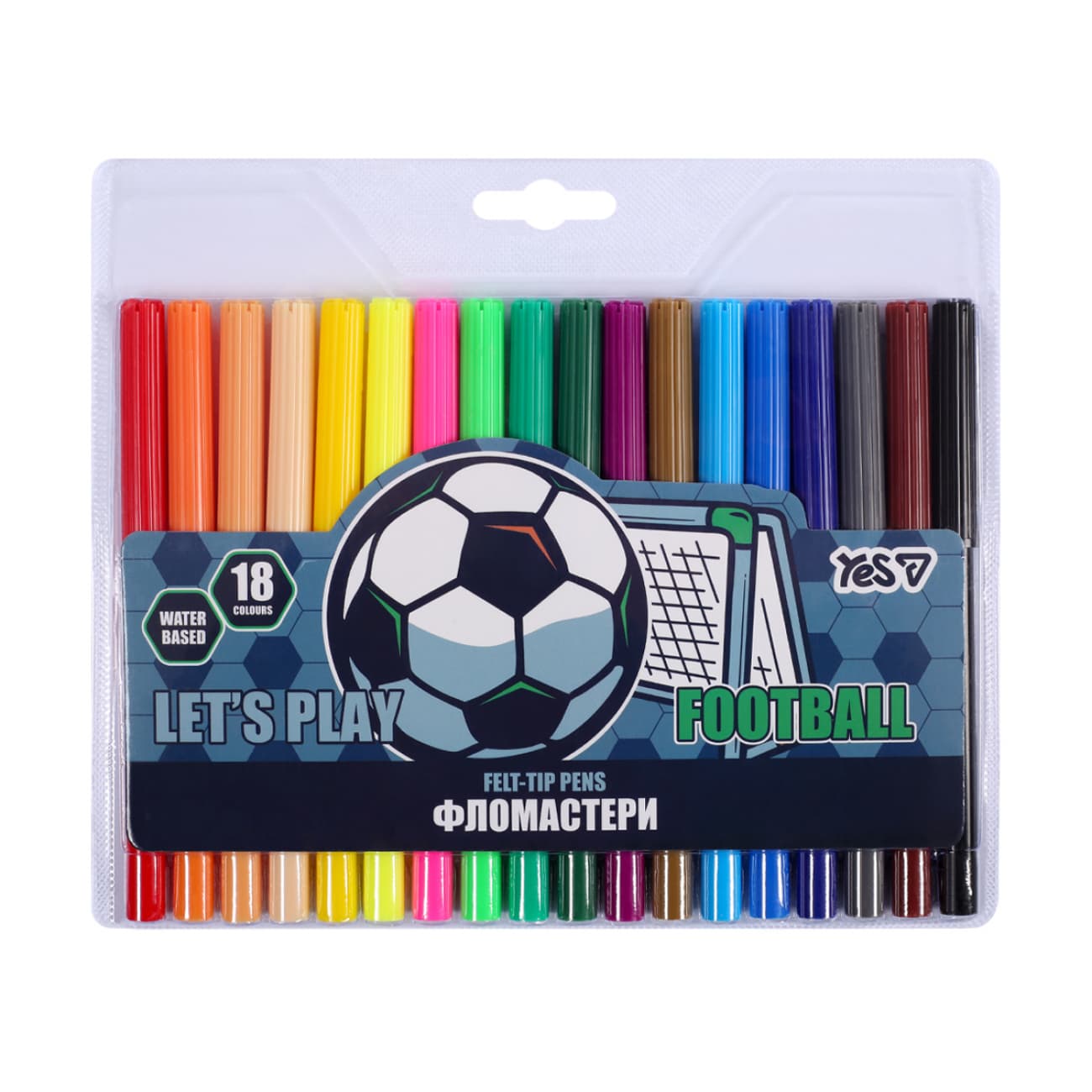 Фломастери "Yes" 18кольор. "Football" №650601