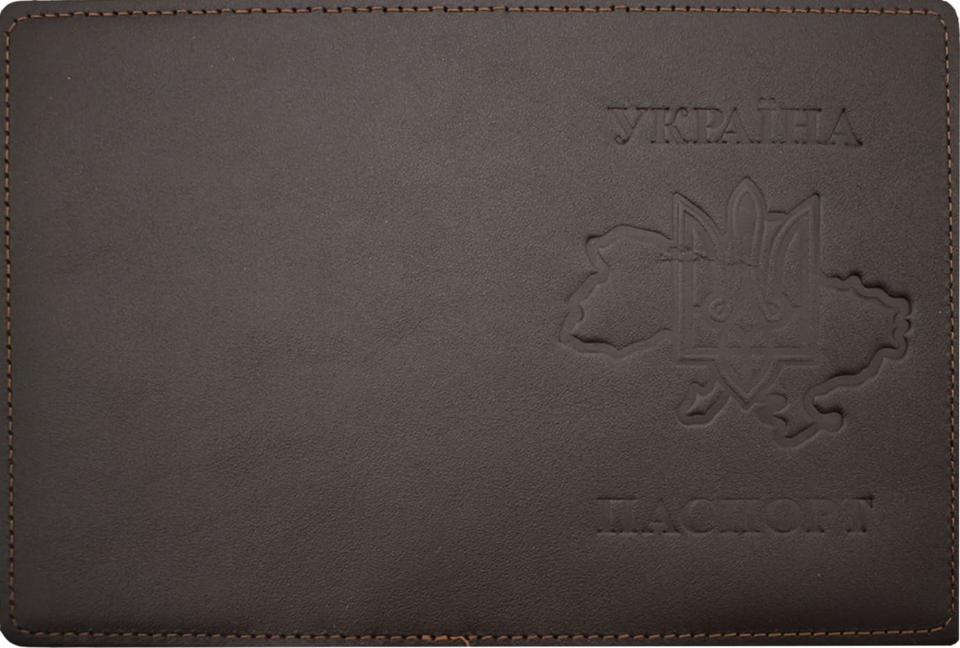 Обклад. Passport Тризуб на мапі шкіра шокол. тисн. №52697