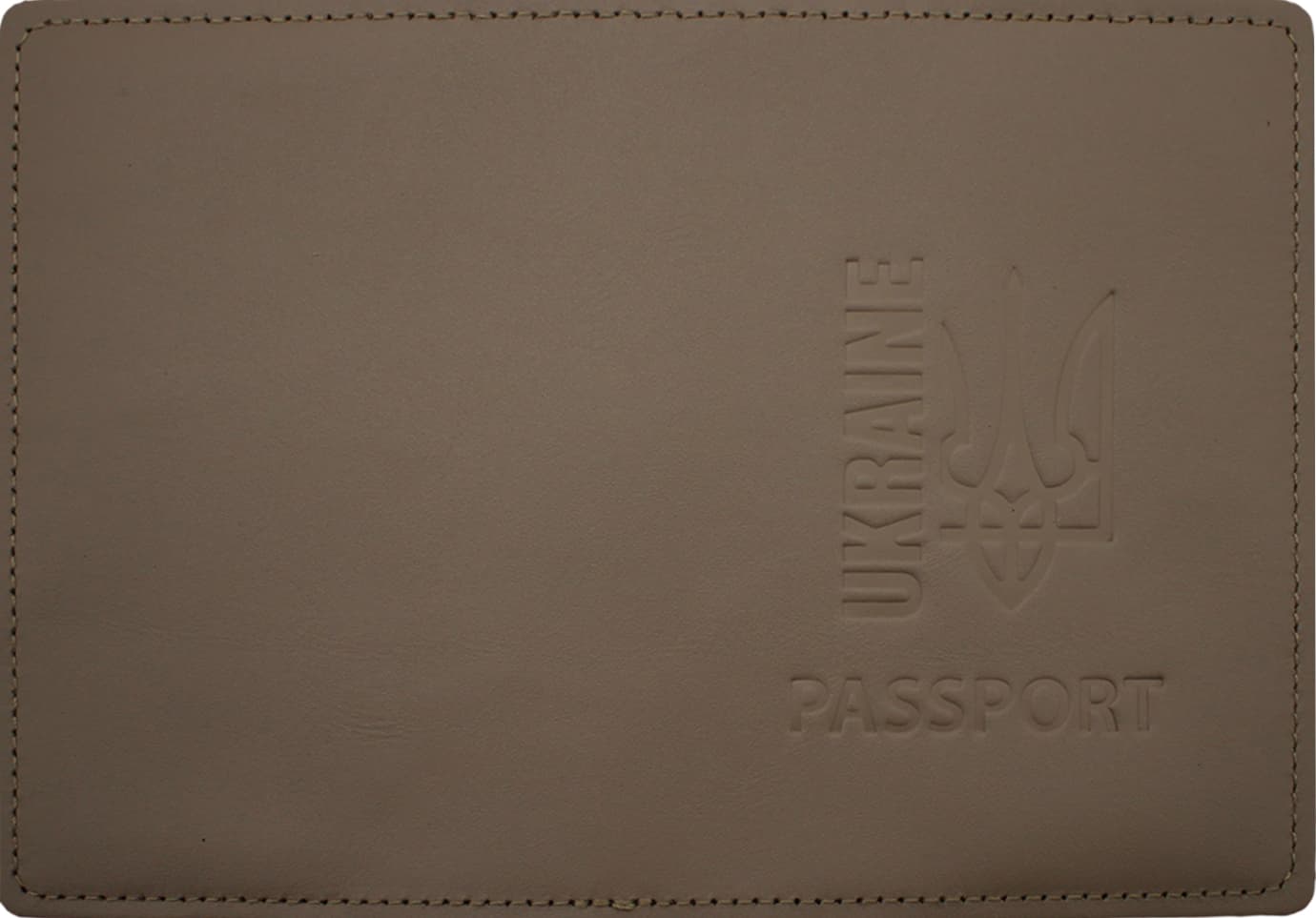 Обклад. Passport Ukraine Тризуб шкіра беж. тисн. №36261
