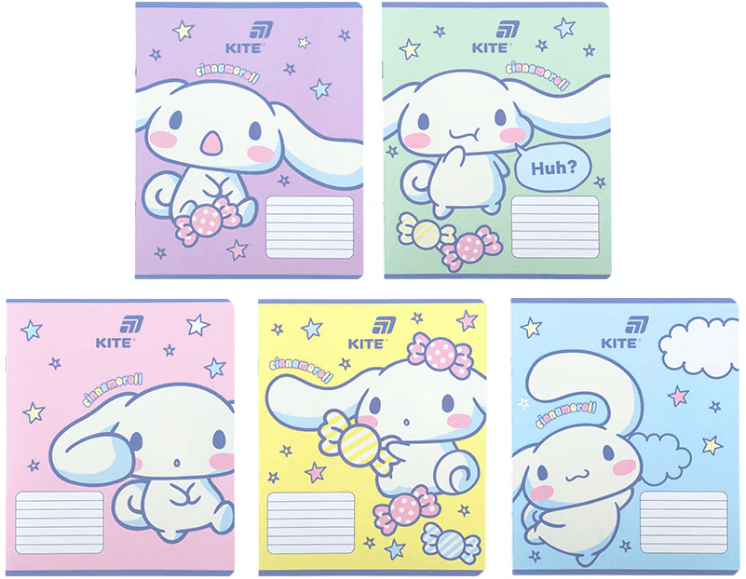 Зошит 12арк. кліт. "Kite" софт тач  + УФ лак Cinnamoroll №CR26-232(25)(600)