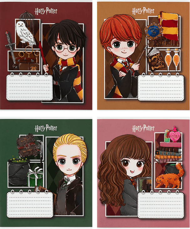 Зошит 12арк. кос. лін. "Kite" софт тач  + УФ лак Harry Potter №HP26-235(25)(600)