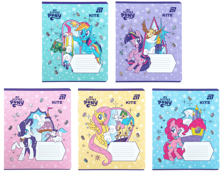 Зошит 12арк. кліт. "Kite" фольга + УФ лак Little Pony №LP26-232(25)(600)