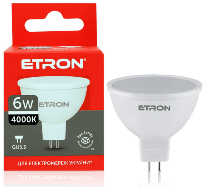 Лампа "Etron Light Power" LED 1-ELP-846 G48,5 6Вт. 4000K GU5,3(10)