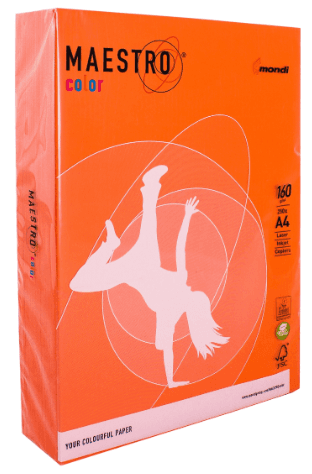 Папір кольор. А4 80г/м MC OR43 Orange (помаранчевий)(10)