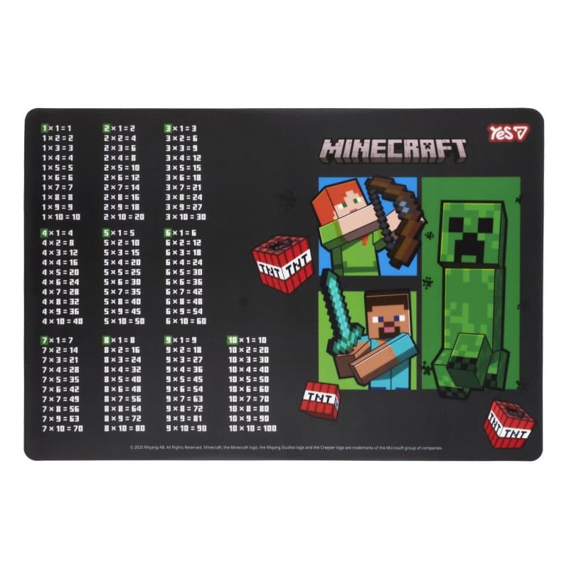 Подкладка для стола "Yes" №492362 Minecraft.TNT Таблица умножения(10)(200)