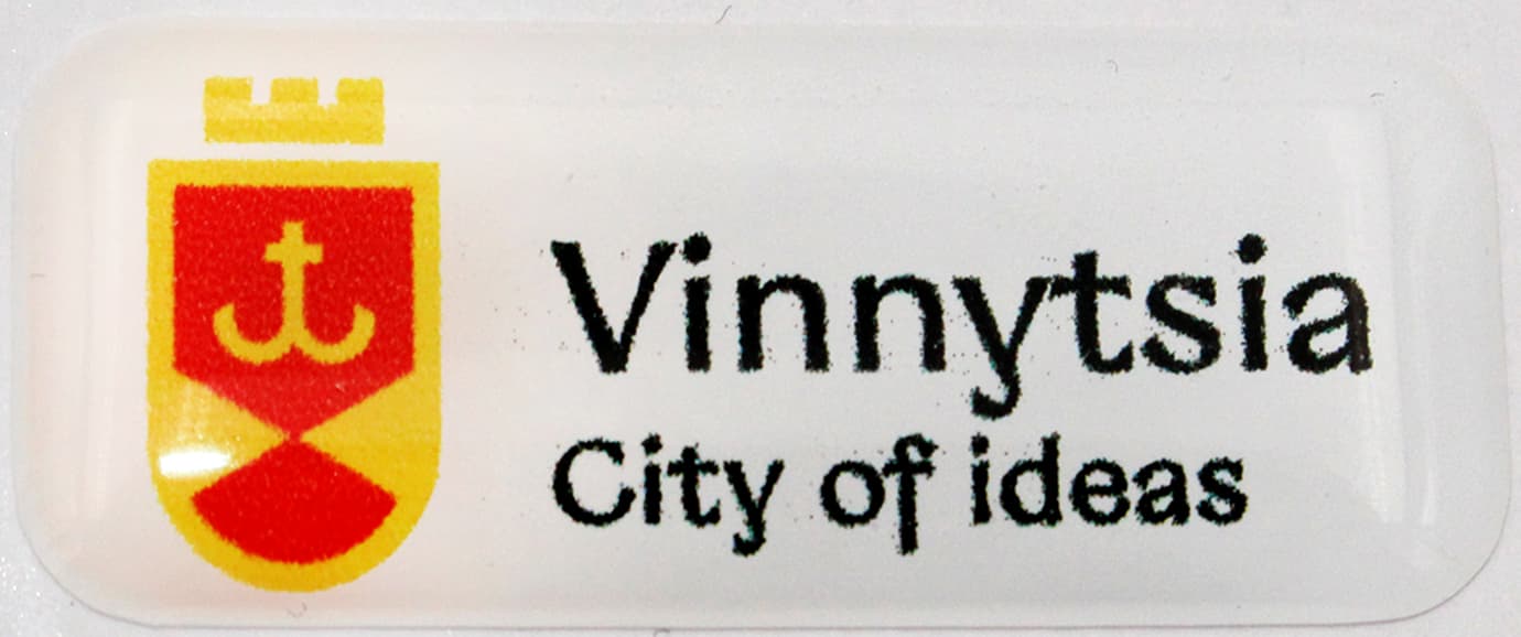 Об'ємна наклейка №4 "Vinnytsia- city of idea" 15х37мм/НСВ/