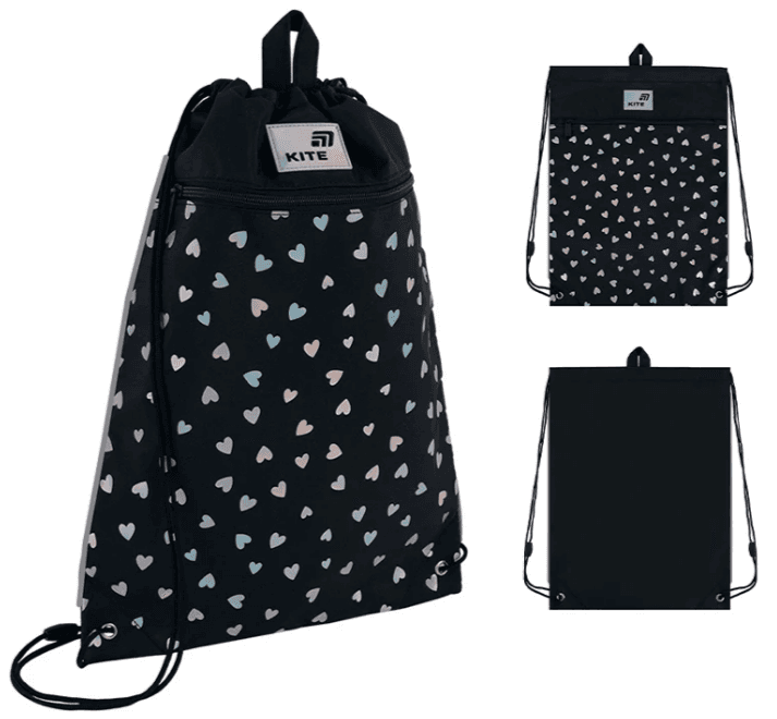 Сумка для взуття "Kite" Black&Silver 1від.1карм. №K26-601M-14