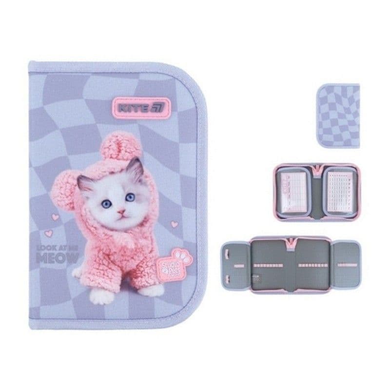 Пенал "Kite" Studio Pets 1від.,б/н,з 2 відворотами №SP26-622