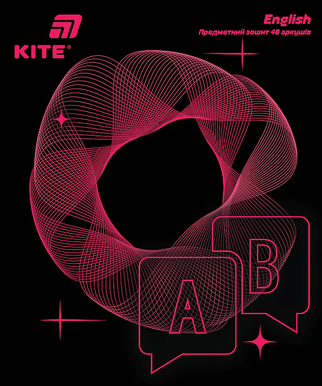 Зошит 48арк. кліт. "Kite" Предметка- Англ. мова софт тач+УФ,Lumen №K26-240-8(10)(200)