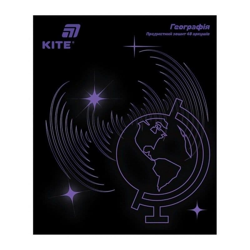 Зошит 48арк. кліт. "Kite" Предметка-Географія софт тач+УФ,Lumen №K26-240-5(10)(200)