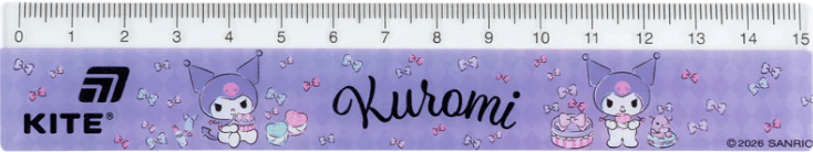 Лінійка пласт. 15см "Kite" №HK26-090-1 Kuromi(100)