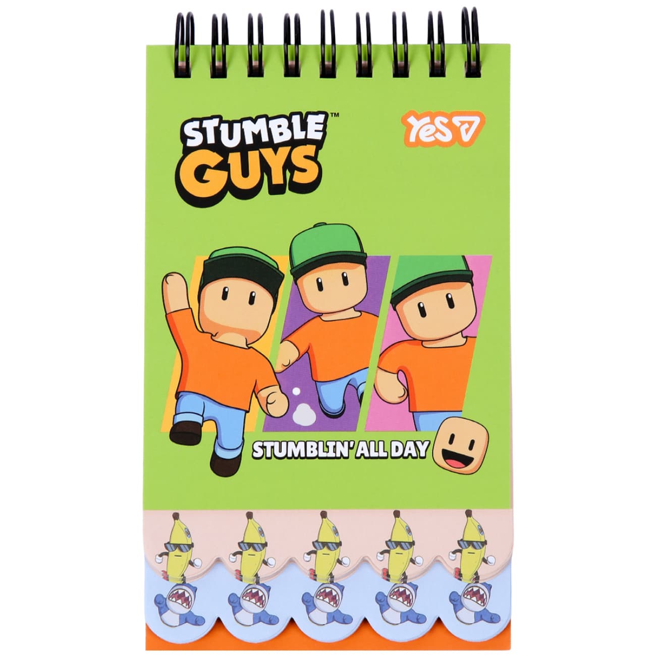 Блокнот пруж. подв. В7 60арк. б/лін."Stumble Guys Green" з 2фігурн. ярусами№152235/Yes/(30