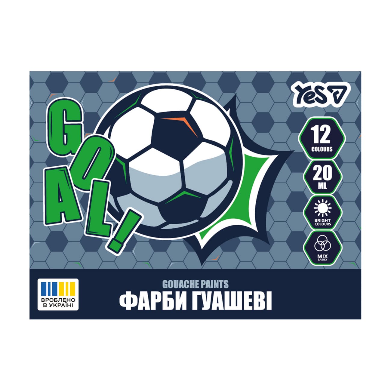 Гуаш "Yes" Football 12кольор. 20мл №230453(12)(24)