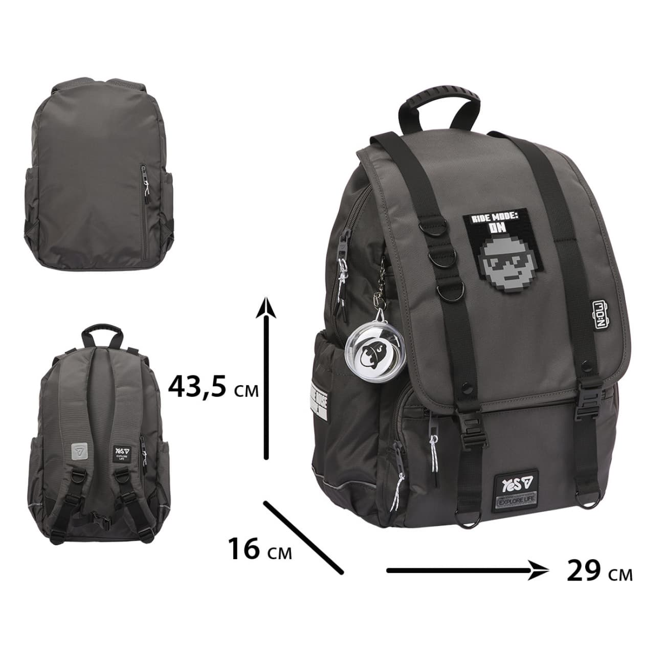 Рюкзак "Yes" T-108L No Rules 2от.,4карм. №550483