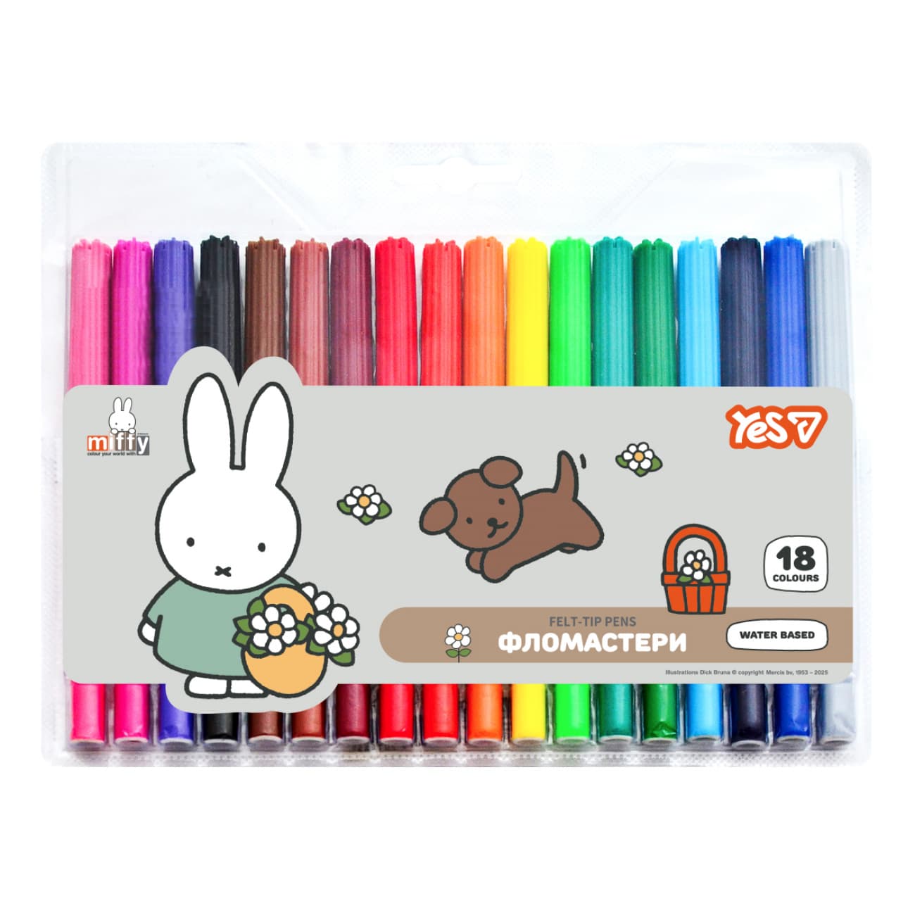 Фломастери "Yes" 18кольор. "Miffy" №650605(12)