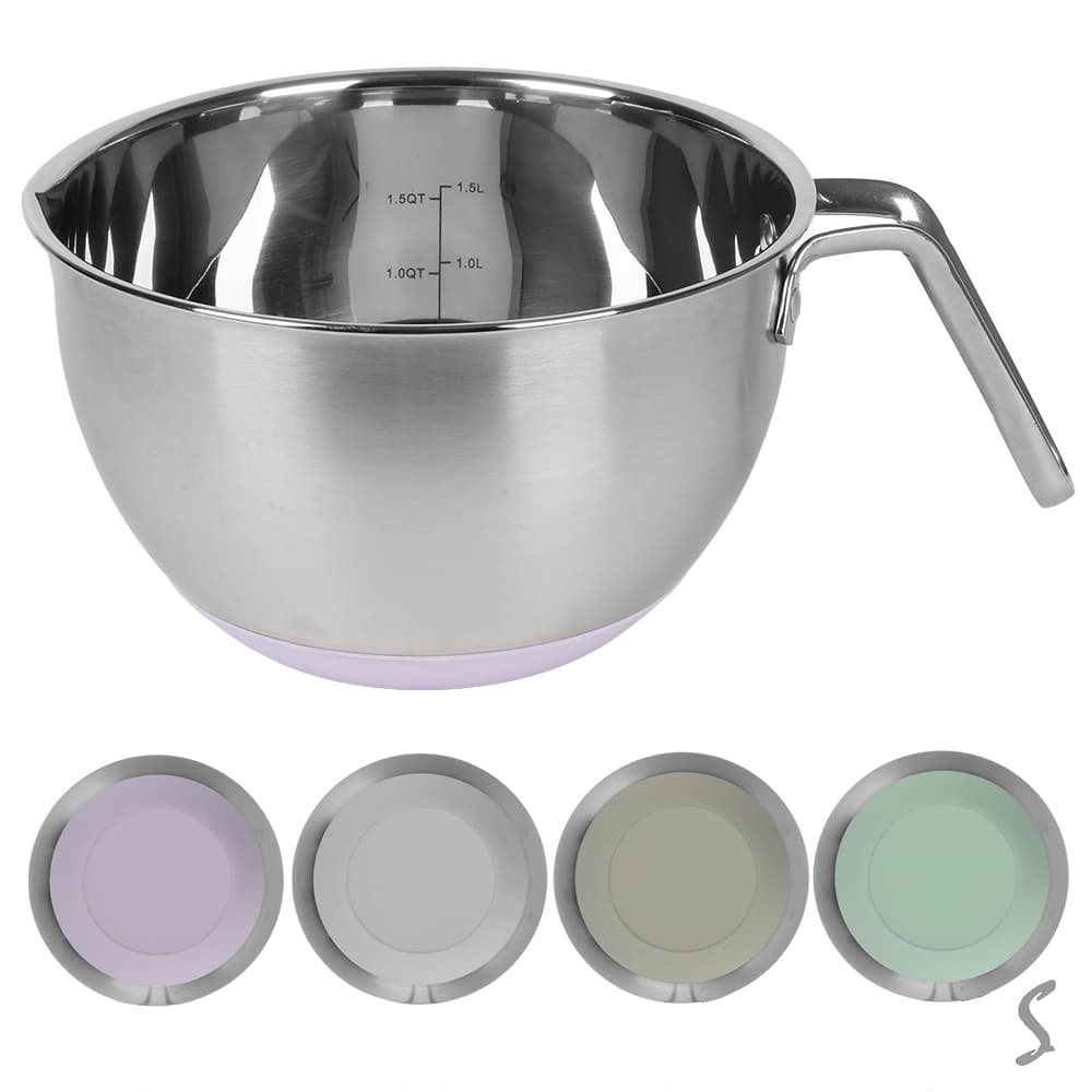 Миска нерж. SS "Chef"  1,5л d20см с просилик. дном для замеш. теста R40249-20(36)