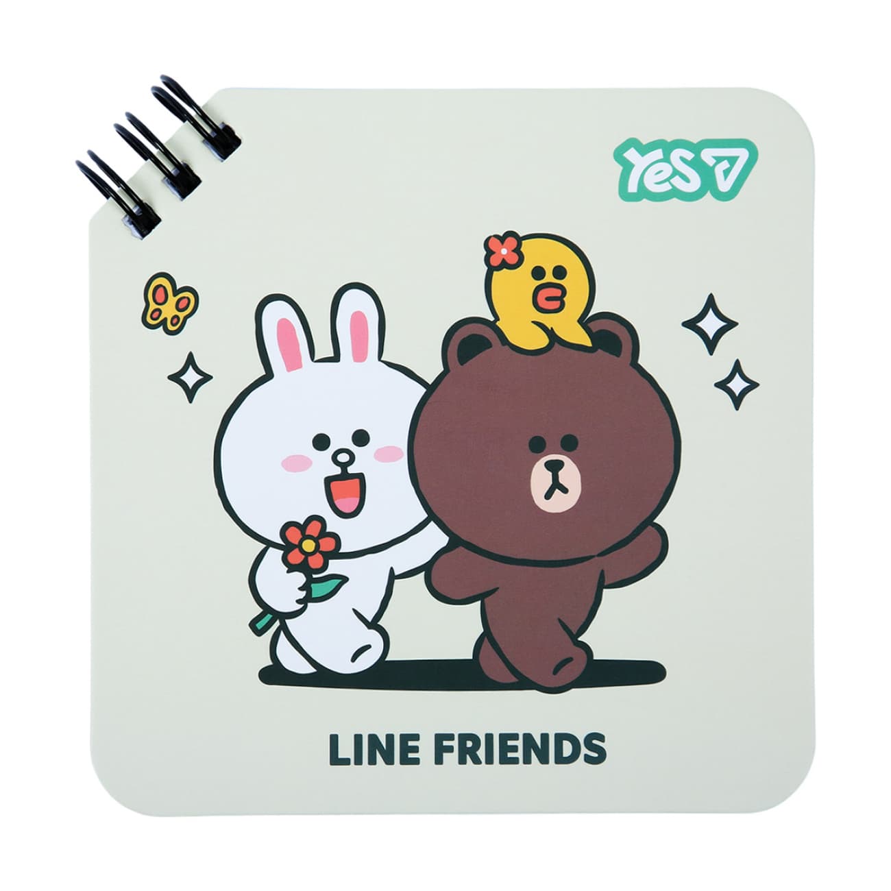 Блокнот пруж. верх. подв. 110х110мм 80арк. лін. "Line Friends Butterfly" №152192/Yes/