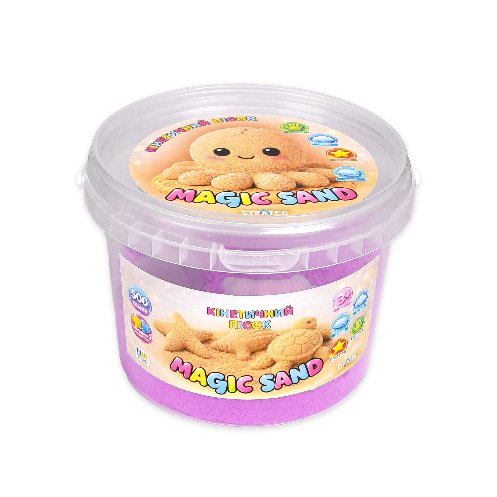 Кинетический песок "Magic Sand" фиолетовый 500гр №31196/Strateg/