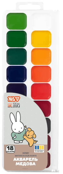Акварель 18 кольор. "Yes" Miffy медові №110320 б/п
