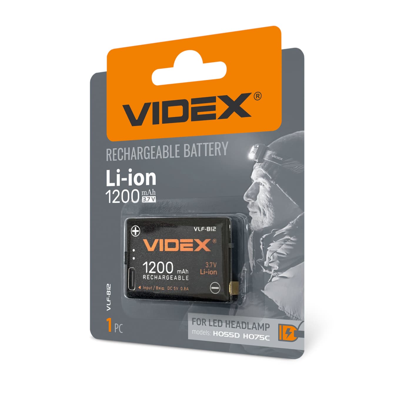 Аккумулятор Videx Li-ion VLF-B12,1200mAh,блистер 1шт,защита