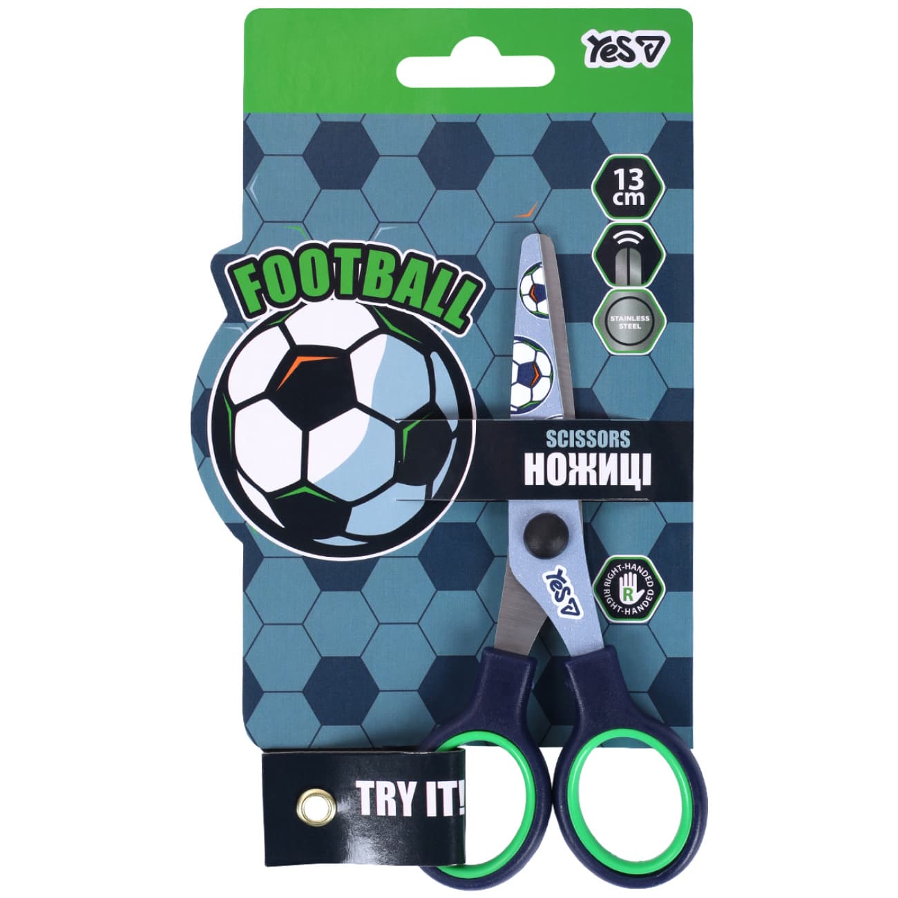 Ножиці дит. "Yes" №480488 Football 13см з принтом на лезі(12)