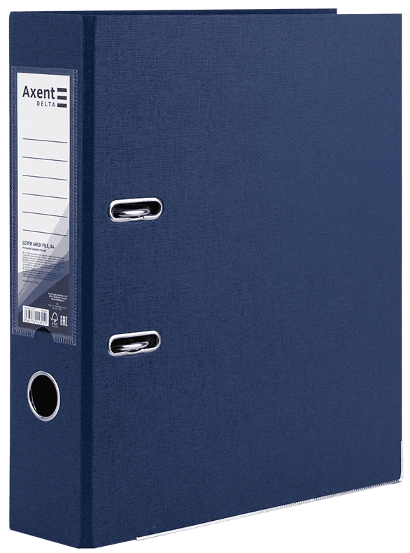 Папка-реєстратор А4 "Axent" 7,5см №1712-12 Delta двостор. PP (т.-синя)розібр.(1)(10)(50)