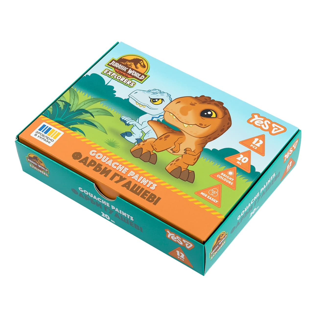 Гуаш "Yes" Jurassic World.Kids 12кольор. 20мл №230443(12)(24)