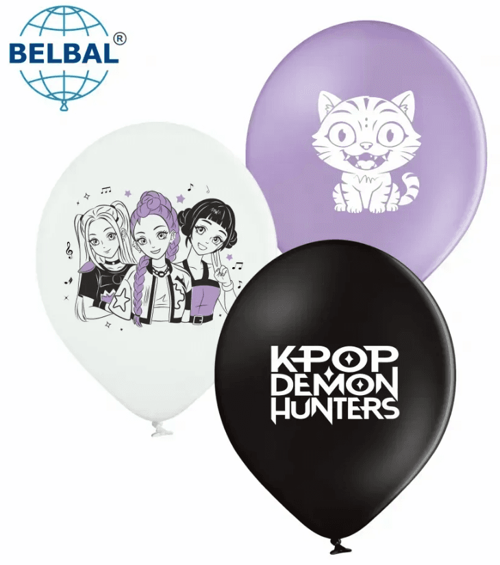 Шарик воздуш. латексный 12"/30см "K-POP Demon Hunters" микс/BelBal/(25)