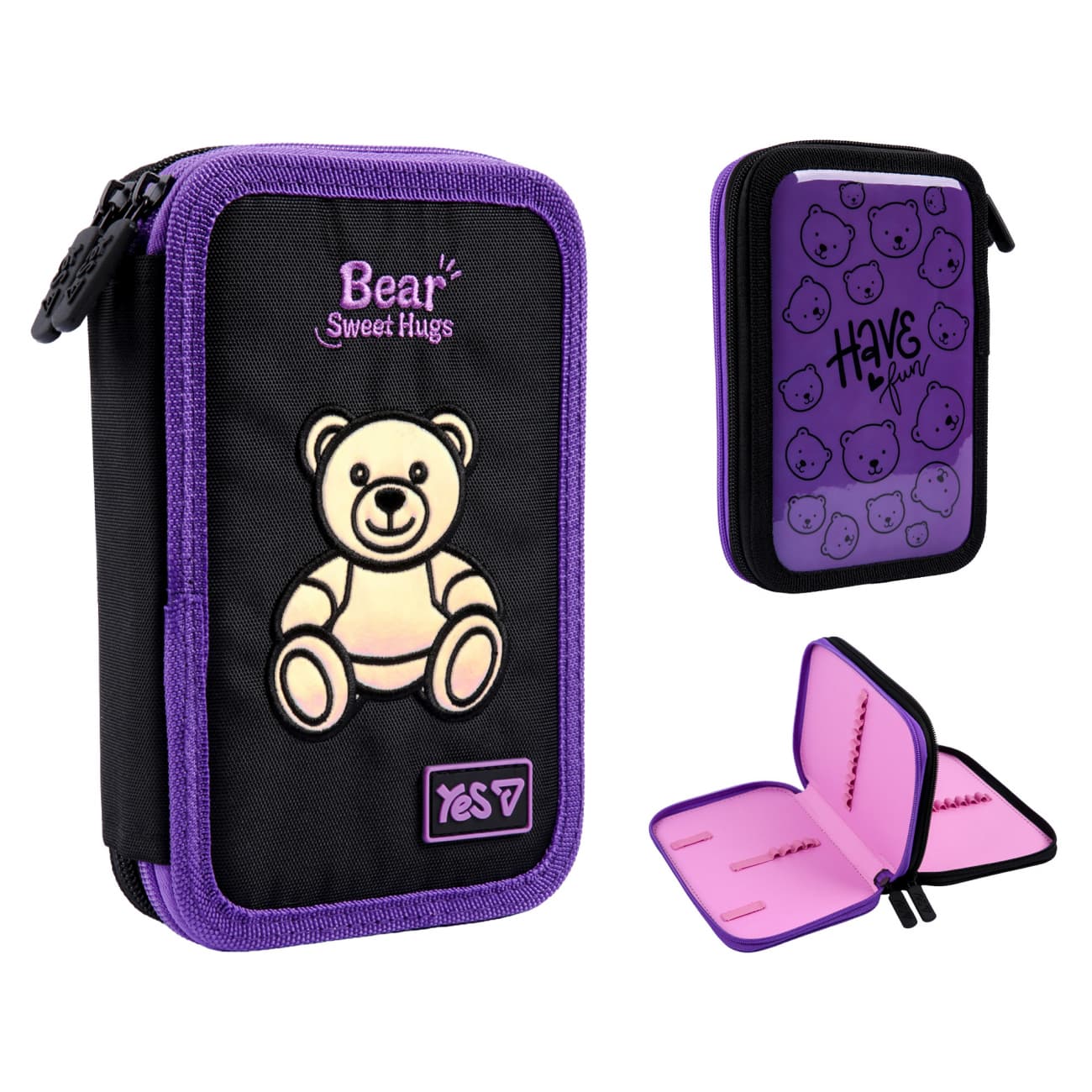 Пенал "Yes" Bear Sweet Hugs твердий, подвійн. №HP-01/533710/Р-26