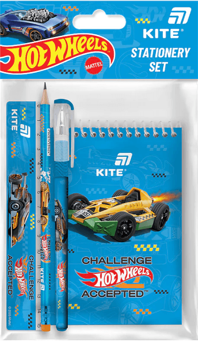 Набір канцтоварів 4 предм. "Kite" Hot Wheels №HW26-S03