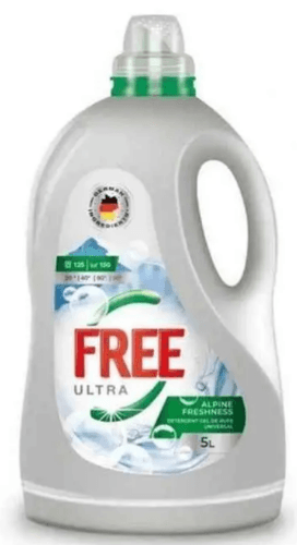 Прал. порошок рідкий 5л гель "Free" Alpine Freshness(4)