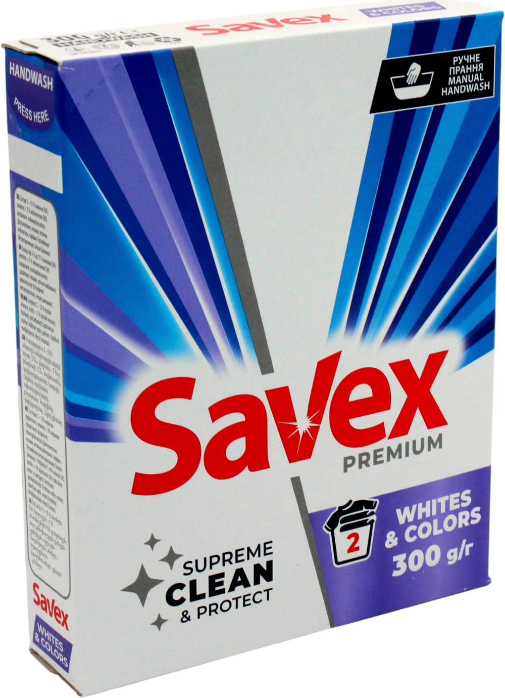 Прал. порошок 300г ручний "Savex" Premium White&Colors(6)(22)