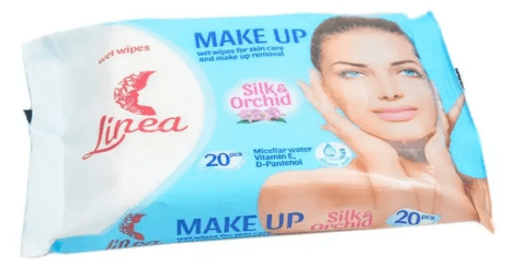 Серветки вологі для зняння макіяжу "LINEA" make up silk&orch №0038