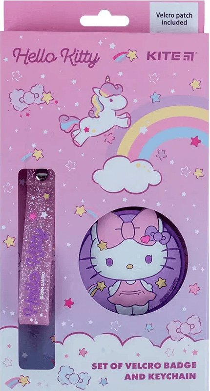 Бейдж "Kite" №HK24-3010-3 Hello Kitty на липучці та підвіска, 2шт