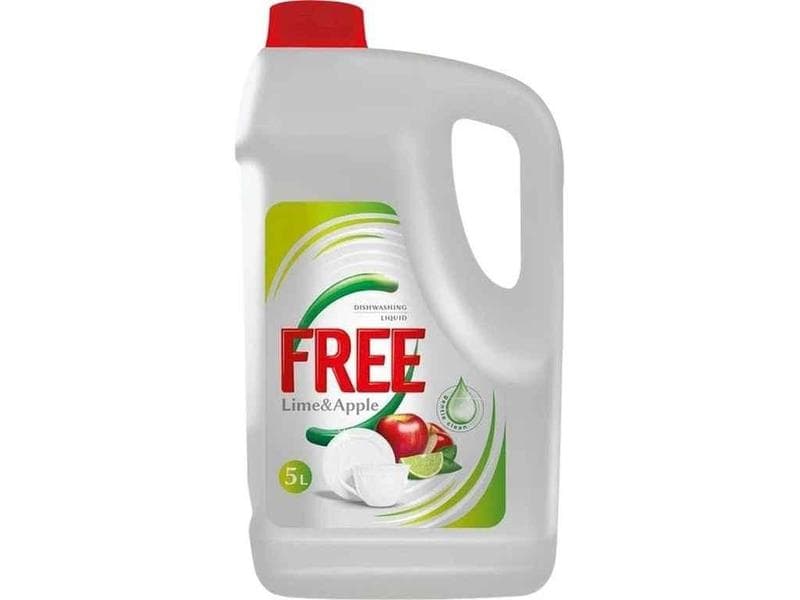 Миючий засіб д/посуду "Free" гель 5л Яблуко/Лайм