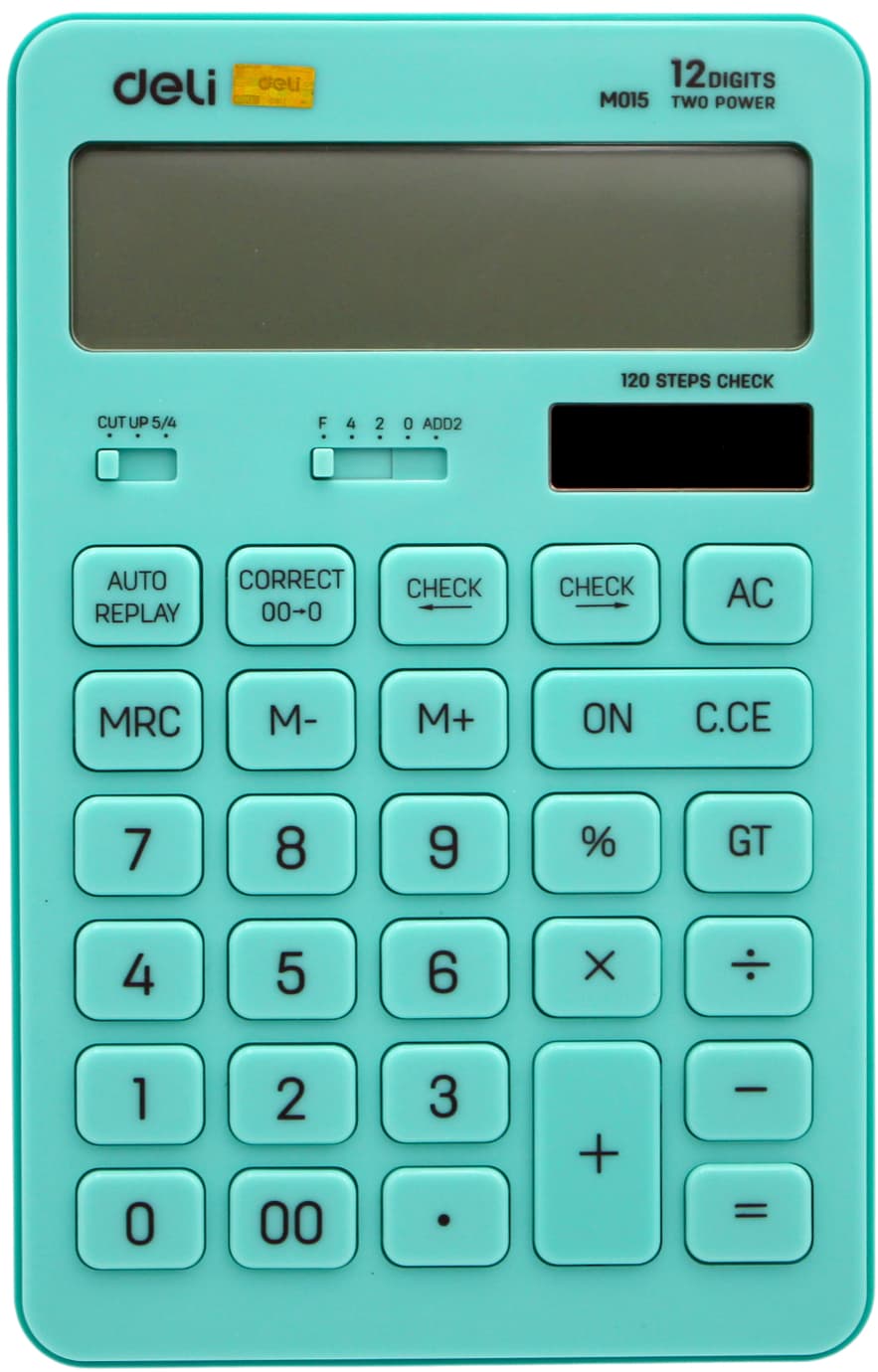 Калькулятор "Deli" №EM01531 (12-розряд.) 175х108х15мм блакитний