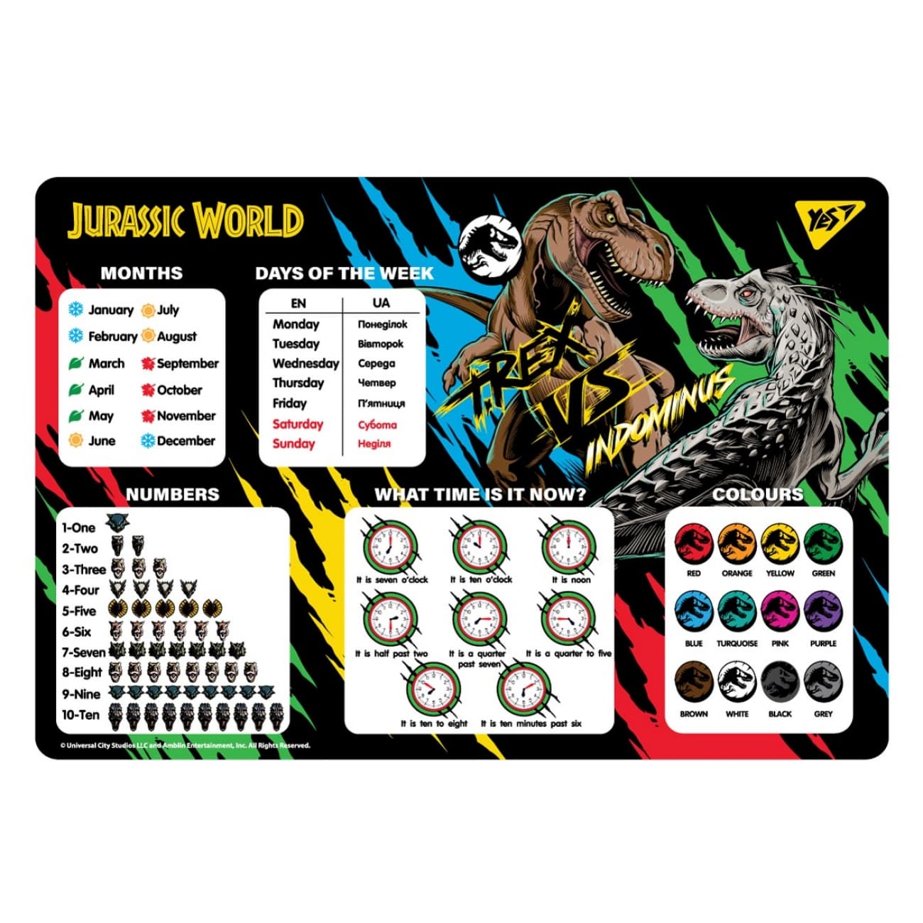 Подкладка для стола "Yes" №492064 Jurassic World Английский(10)(200)