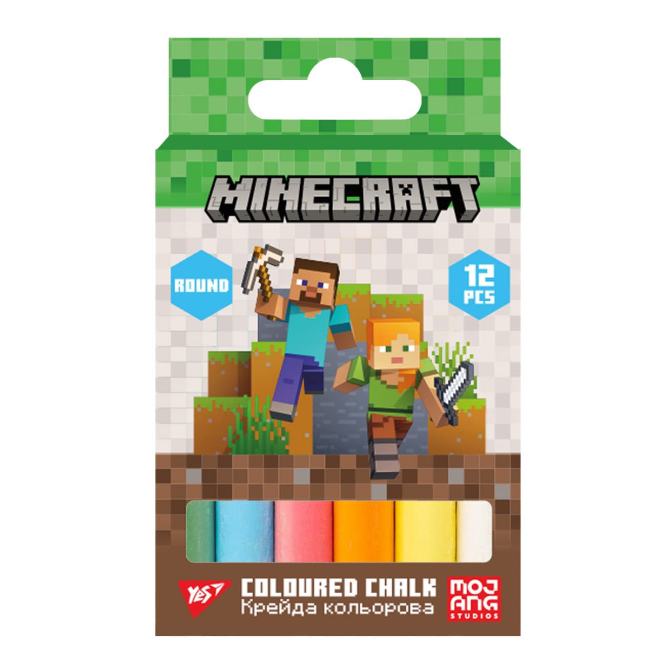 Мел цветн. "Yes" №400555 12шт круг. Minecraft(1)(96)