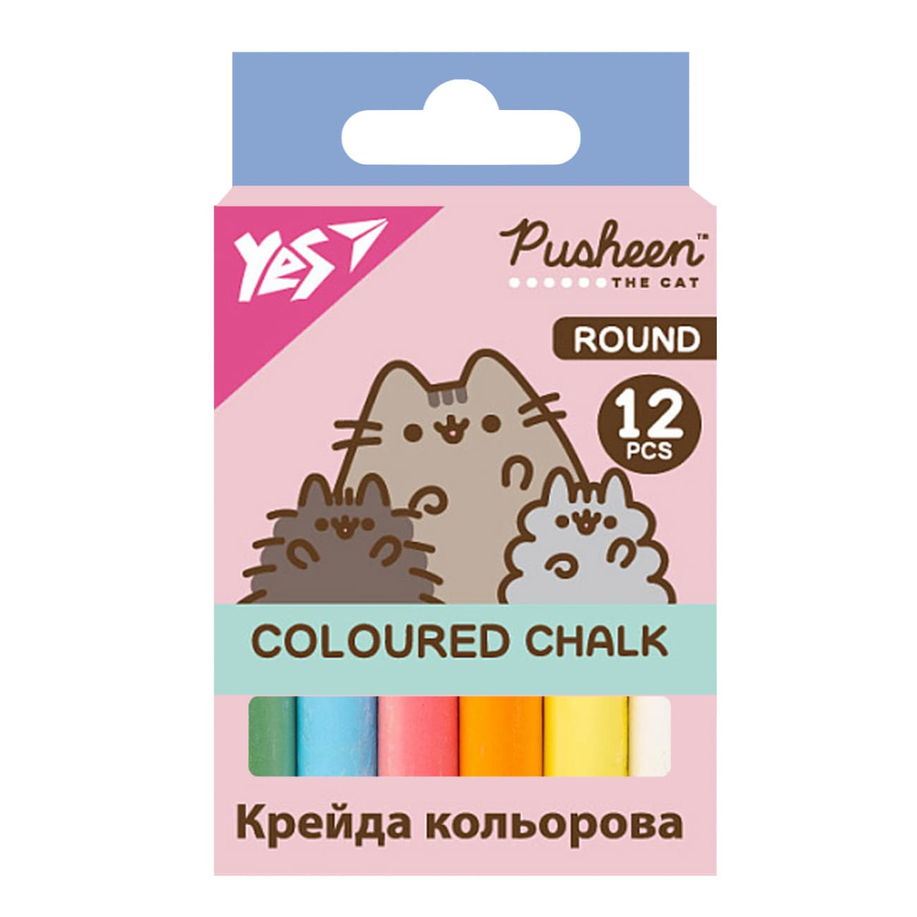 Мел цветн. "Yes" №400556 12шт круг. Pusheen(24)(144)
