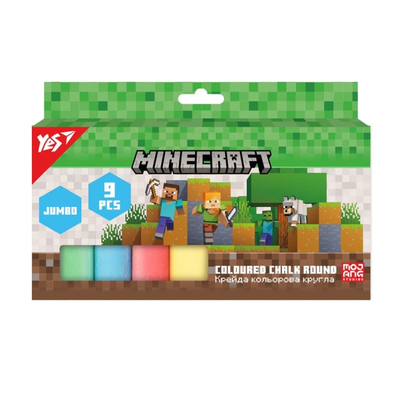 Мел цветн. "Yes" №400561 9шт Jumbo Minecraft