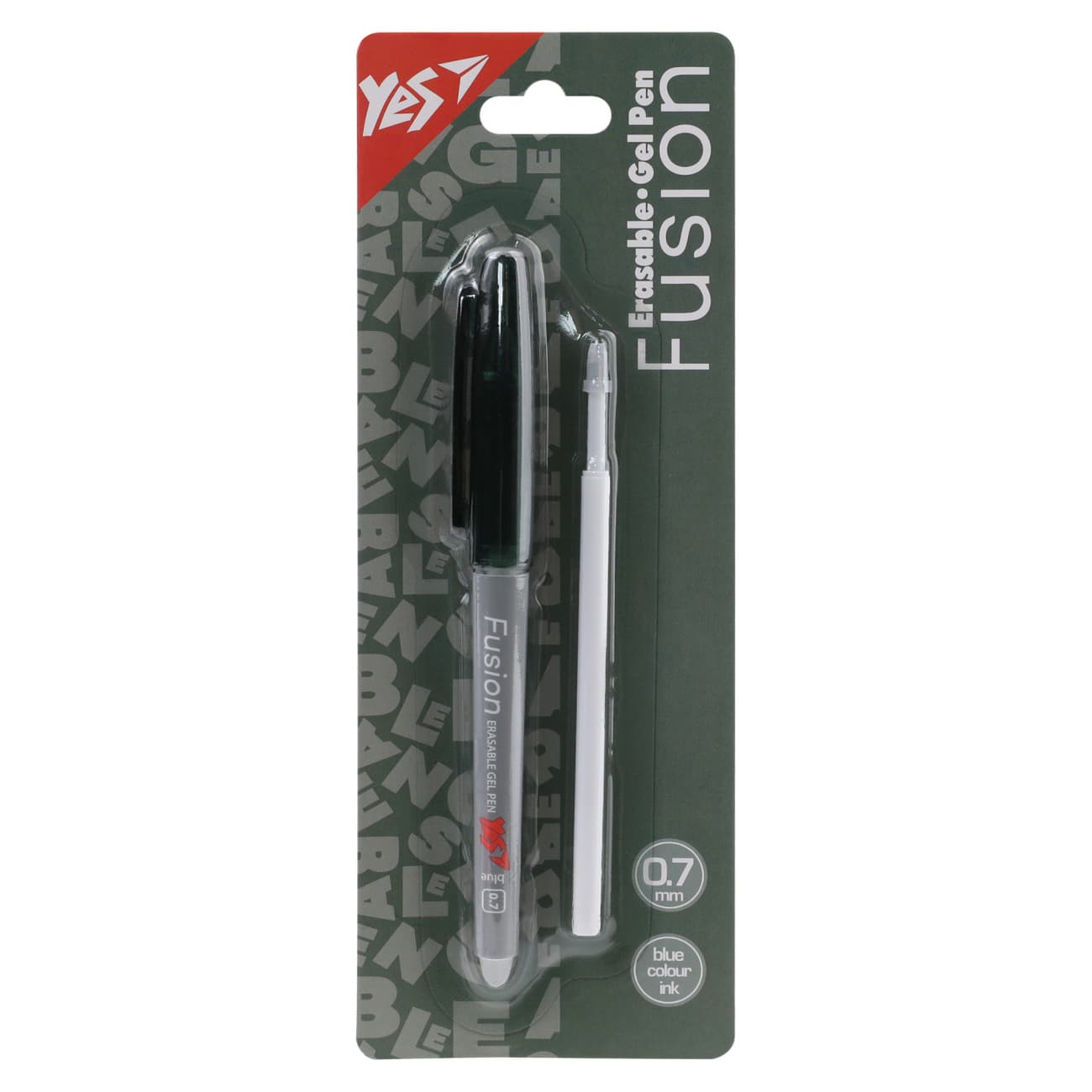 Ручка гел."Yes"№420461 Fusion Graphite"пиши-стирай"0,7мм в наборе со стержнем синяя(18)(36)