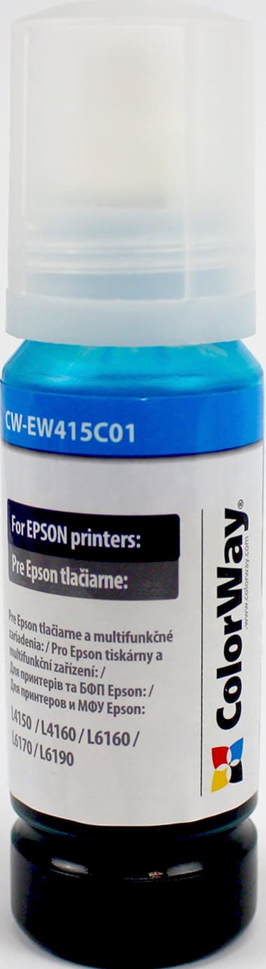 Чорнило ColorWay Epson L-4150/4160/6160/6170 70мл cyan